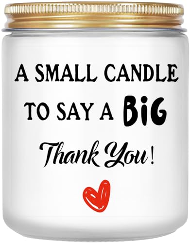 Thank You Gifts for Women Coworkers Nurse Friends Mom - Employee Volunteer Teacher Appreciation Gifts - Hostess Gifts, Thankful for You Gift, Small Thank You Candle Gifts for Women (Lavender)