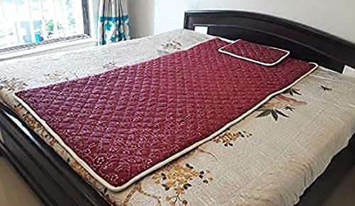 Bio Magnetic Mattress Topper/Pad Maroon (3x6 feet) & with 1 Pillow Pad Magnetic Therapy