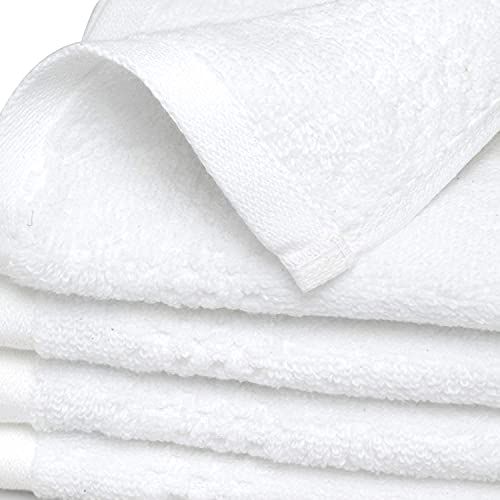 Fresh From Loom Cotton Face Towel 500 GSM, Size - 12x12 inch (Set of 4 pc White)