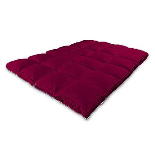 Jaipur Linen Double Bed Microfibre Mattress Padding/Topper with Waterproof and DustProof Mattress Cover/Mattress Protector for 5 Star Hotel Feel- Maroon-72 Inch X 72 Inch