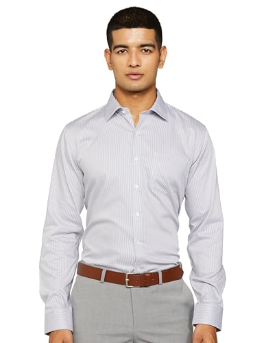 Van Heusen Men's Slim Fit Shirt (VHSFBSLBQ11445_Grey