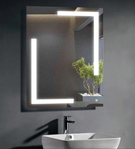 TINITALO Bathroom LED Mirror Home Mirror Wall Mirror with Touch Sensor, 3 Light Effects, Glass, Rectangular LED-78 (18 x 48 Inch)