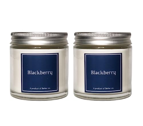 Better co Scented Soy Wax Clear Jar Candle Organic Luxury Aroma of BlackBerry Burning Time Upto 20 Hours | Pack of 2