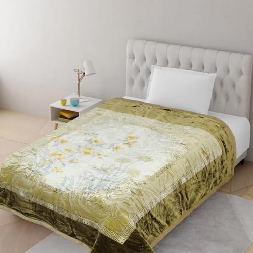 Bezzilish Home Cloudy Super Soft Fabric Floral Printed Cloudy Heavy Duty Luxury Ultra 2 ply Double Bed Blanket for Heavy Winter English Colour Stylish Bag Packing and Marriage (2)