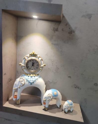 Resin Decor Family showpiece Elephant Clock Set of 3 for Living Room House Warming Wedding