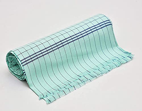 HOLYKRAFT 100% Cotton Soft Beautiful Coloured Check Double Bed Size Skin Friendly Summer Blanket/Khes/Dohar/Top Sheet Set/Chadar (Green, Double Bed)