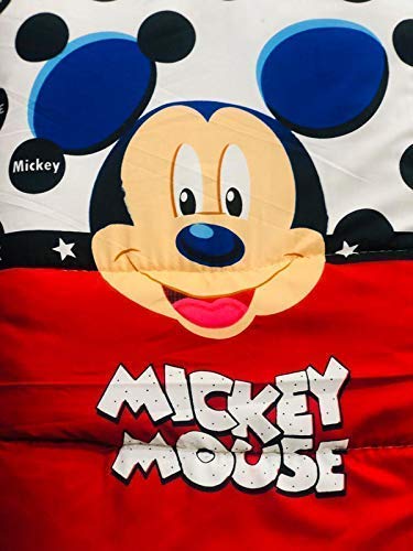 WONDERLOOK Double Bed Ac Blanket Dohar/Quilt, Fabric - Micro Cotton, Size -84X90 Inches - Multi Col. (Red Micky Mouse Cartoon Kids Print)