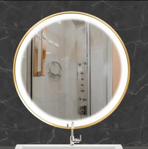 TINITALO Bathroom LED Mirror Home Mirror Wall Mirror with Touch Sensor, 3 Light Effects, Glass, Round LED-75 (24 x 24 Inch)