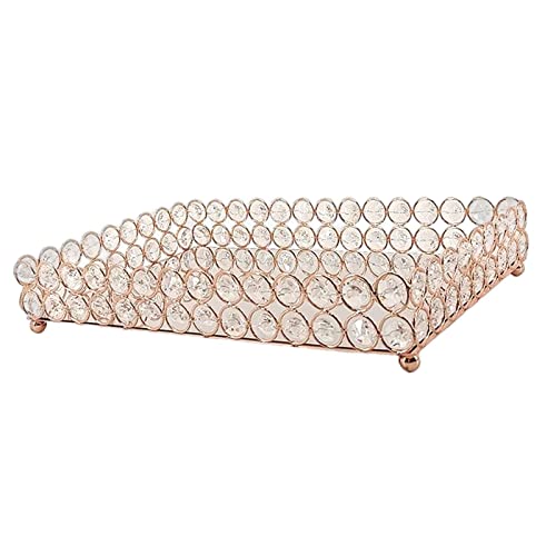 ATORSE® Mirrored Fruit Vanity Tray Storage for Wedding Wine Restaurant L Rose Gold