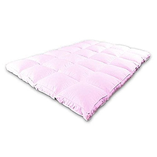 Jaipur Linen Twin Size Bed Microfibre Mattress Padding/Topper with Waterproof and DustProof Mattress Cover/Mattress Protector for 5 Star Hotel Feel- Pink-48 Inch X 75 Inch