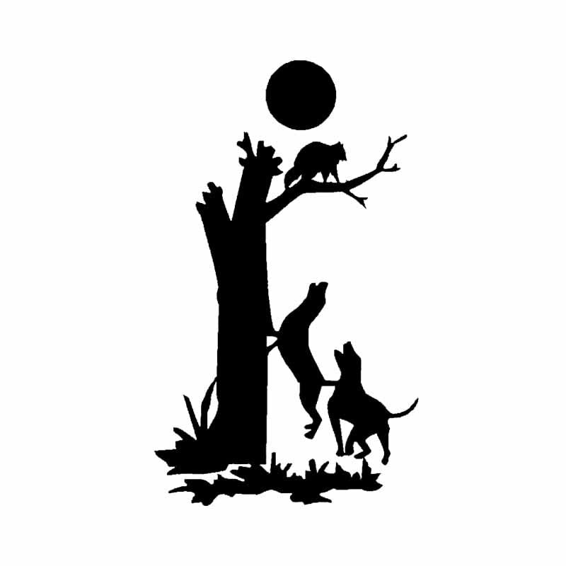 GADGETS WRAP Vinyl Wall Decal Sticker Coon Dog Tree Hunting Hunt Raccoon Fun Truck Car