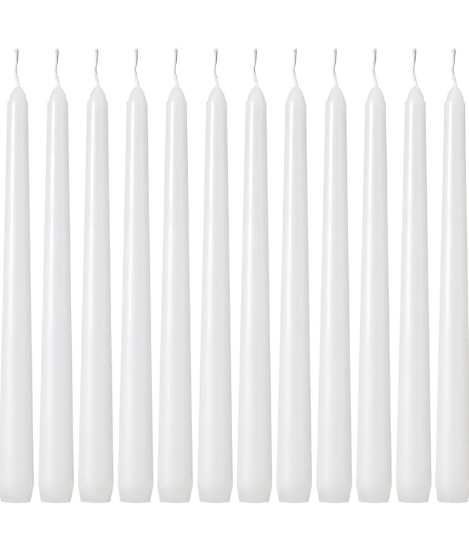 AD Art Creations A Grade Perafin Wax 10" X 1" (inch) Long Taper Candles for Party, Birthday Party, Dinner Table, Living Room Décor Unscented Set of 16