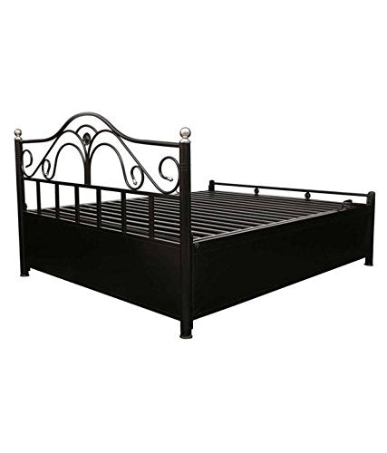 Royal Interiors Simron Metal King Size Bed with Foam Mattress and with Hydraulic Storage for Bedroom Living Room Furniture Double Bed for Home (King Size) (75"x72")