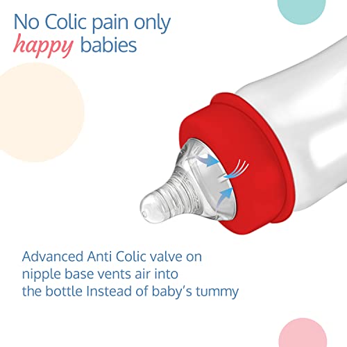 LuvLap Anti-Colic Natura Flo Teat/Nipple for Wide Neck Bottle,4pcs Fast Flow, 6m+, Made of Soft & Flexible Silicone, Ergonomic shape, Mimics breastfeeding, leak proof, BPA Free, comes with sturdy base