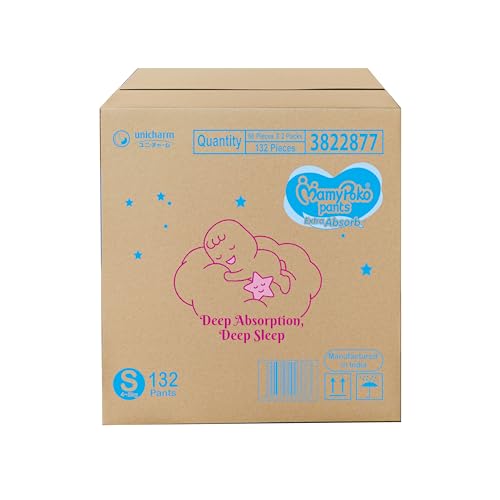 MamyPoko Pants Extra Absorb Baby Diapers, Small (S), 132 Count, 4-8 kg