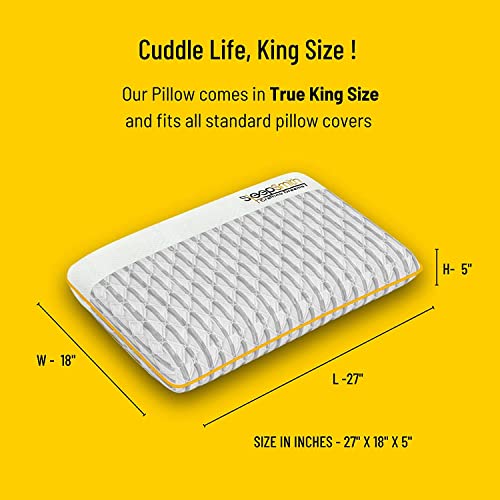 SleepSmith Premium Mattress, 3 Zoned Orthopedic Memory Foam Mattress, 8 Inch with 2 Pillows Graphite Infused Cloud Foam, Active Cooling White Mattress Combo Set, -75" X 60" x 6 Inches, (Queen Size)