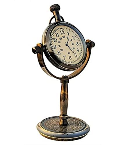 TARANO Antique Brass Rounded Shape Table Clock for Home Study Living Room Home & Office Decor Survey & Testing Equipment