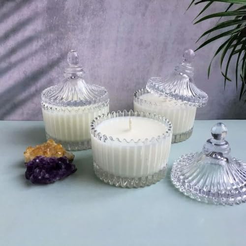 Ruya's Handcrafts Lunar Glow Single Wick Rose Quartz Stone | Mood Enhancer That Evokes Childhood Memories, Therapy Candles | Love Spell Candles (Lush Nodes)