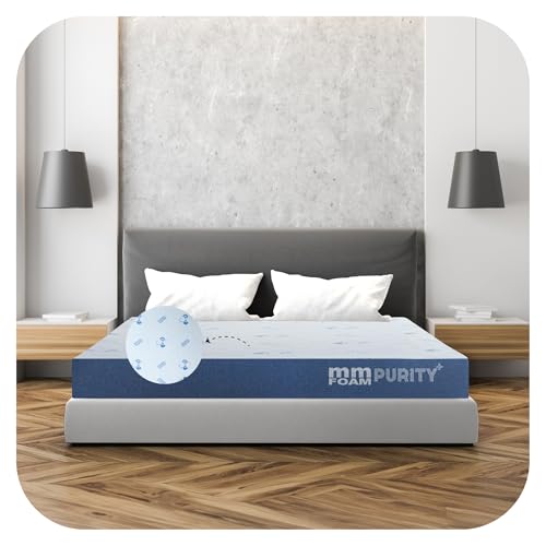 MM FOAM Purity+ 100% Natural Pincore Latex Hybrid Mattress | Hypoallergenic | High-Density PU Foam | Plush Design with 10-Year Warranty | King, 84 x 72 x 6