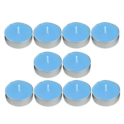 TOG 10pcs Smokeless Round Tealight Candles for 3.5x1cm Blue'|Home & Kitchen| Home Decor| Candles'