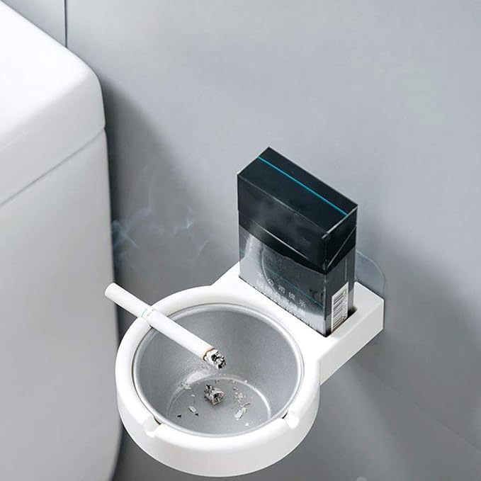 MAMADEV ENTERPRISE Hanging Cigarette Storage Rack Bathroom Wall Stainless Steel Ashtray Toilet Storage Cup Cigarette Tool Box