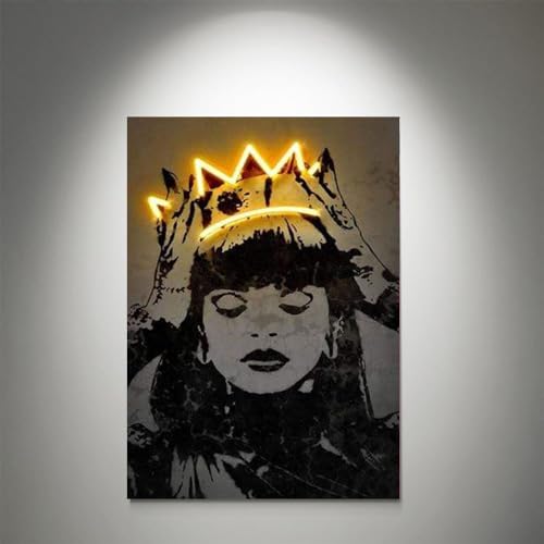 GADGETS WRAP Canvas Gallery Wrap Framed for Home Office Studio Living Room Decoration (11x17inch) - Crown The Queen