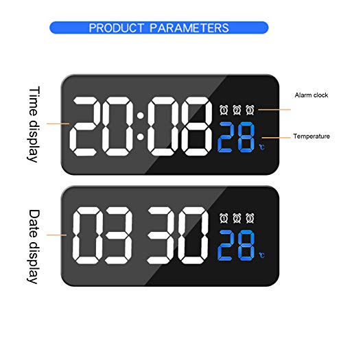 Bedside Clock, Automatic 3‑Speed Light‑Sensing Digital Clock, Smart Multifunctional Desk for Kids Bedroom Heavy Sleepers Bedside