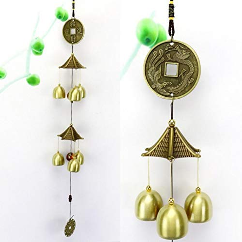 XUDOUS Metal Wind Chimes for Home Balcony Garden Positive Energy, Home Décor Hanging Long Brass Bells Gifts for Loved Ones 6 Bells