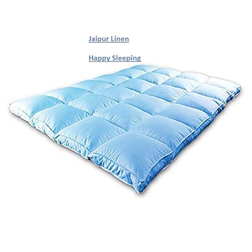 Jaipur Linen 3000 GSM Single Bed Finest Imported Super Microfiber Mattress Padding/Topper- Sky Blue (36 * 78In)