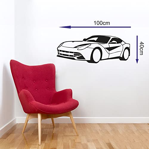 JNM Enterprises ' Supercar ' Wall Sticker (PVC Vinyl, 100 cm x 40 cm, Black)