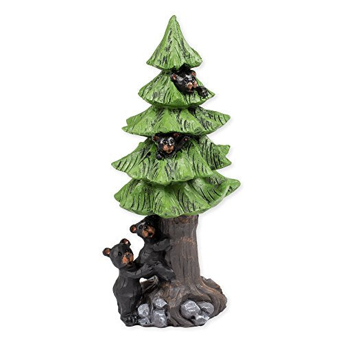 Slifka Sales Co. Black Bears in Tree 8 x 4 x 3.5 Inch Resin Crafted Tabletop Figurine