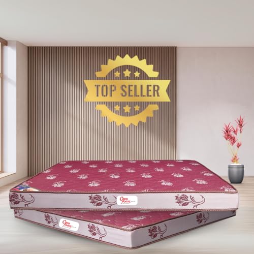 COCOFOAM 4" REBONDED and 1" HR Pure Foam Orthopedic Mattress Both Side Quilting 14MM Peeling HD Foam Queen Size Mattress for Superior Back Care (78x66x5 in Maroon)