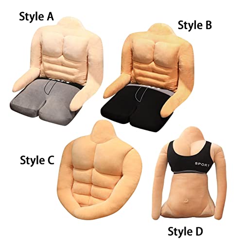 CALANDIS® Seat Dining Chair Muscle Plush with Arm for Adults Women Valentine Gift Style A | 1 Muscle Pillow Full Body