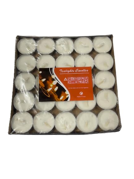 Set of 50 Candles Paraffin Wax Tea Light Diyas Unscented Home Decor Christmas Diwali Diya Candle Gift Item