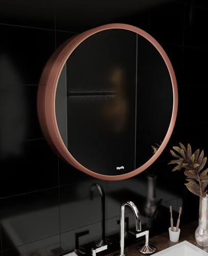 Signify® Premium LED Mirrors - Perfect for Bathroom, Bedroom Dressing and Dining Areas| 33 * 22 inch | Round Shape (Rose gold)