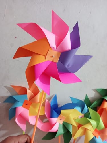 8inch Wheel Paper Pinwheel Muliti colourset of 5