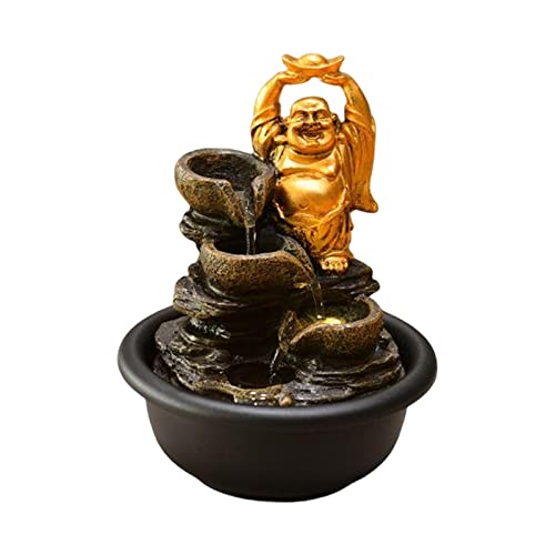 ATORSE® Tabletop Water Fountain Buddha Statue for Office Farmhouse Birthday Gifts Fortune Buddha