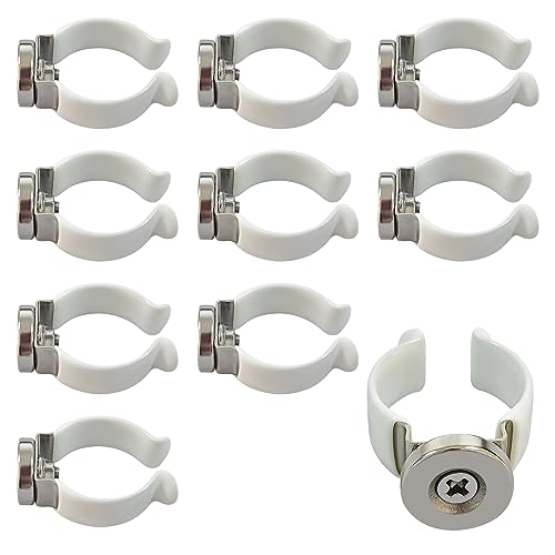 10pcs Magnetic Candle Clamps, Wall-mounted Hose Clamp Magnet PVC Coated Round Base Magnet Fastener for Hanging Indoor Outdoor Kitchen Tools Organization