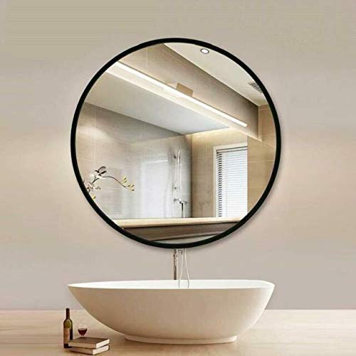 DEQORATION Arshia Creations Round Framed Mirror in Matt Black Finish (22" Dia)