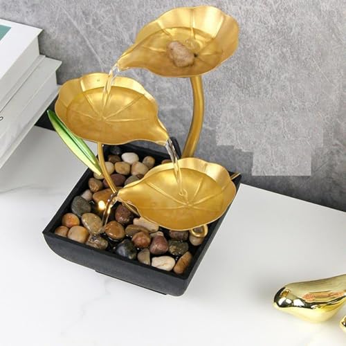 Wolblix Tabletop Fountain Indoor Waterfall Fountain for Home, Office & Bedroom Decor with Natural River Rocks