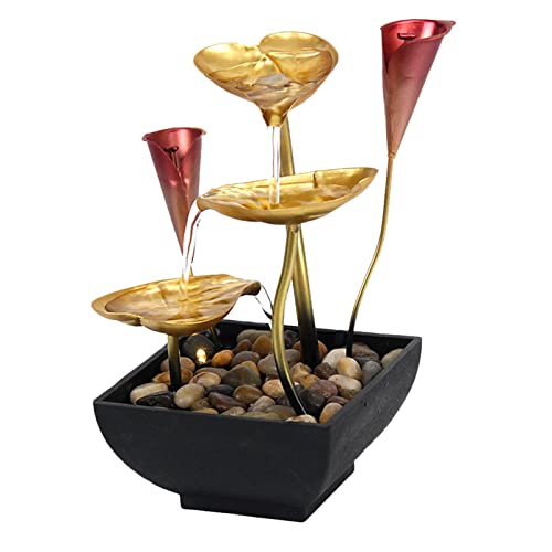 ATORSE® Tabletop Water Fountain Waterfall Desk Ornament for Home Indoor Garden