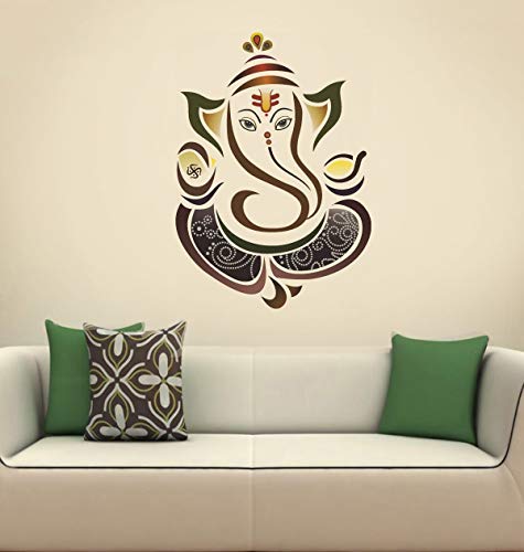 Quick CART Modern Elegant Ganesha God' Wall Sticker (PVC Vinyl, 50 cm x 70 cm, Multicolour)