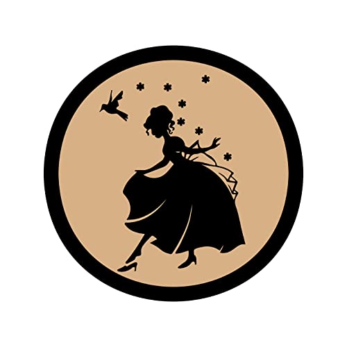 DOTME Dancing Cinderella Wooden With Vinyl Sticker Decorative Design Wall Décor For Home Kids Bedroom Living Room Hall DIY Art 8 INCH