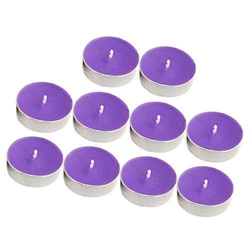 TOG 10pcs Smokeless Round Tealight Candles for Birthday | Festivals| Diwali| Pooja 3.5x1cm Purple'|Home & Kitchen| Home Decor| Candles'