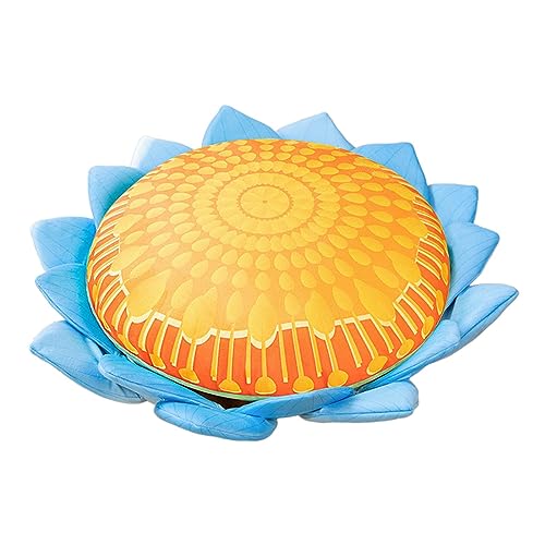 CALANDIS® Floor Pillow Patio Flower Shaped Tatami Cushion for Living Room Dorm 45Cm Buddha Blue Flower | 1 Cushion Pillow