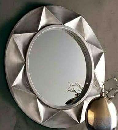 The Zara Enterprises to See and be See Differently and Something Different for Wall Wood Hand Crafted Round Distressed Silver Finished Vanityl Mirror for Living Room, 27X27 Inches (Multico