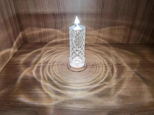 The Decor Affair Rose Shadow Flameless Candles - 2.5x7 Inches of Mesmerizing Flickering LED Magic - Crystal Pillar Candles with Batteries for Creating (8)