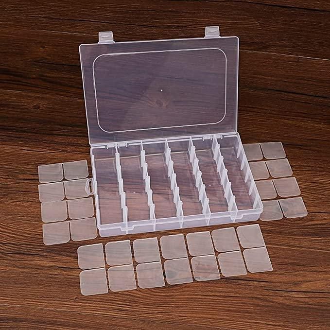 Multipurpose 36 Grid Cells Storage Box with Removable Dividers