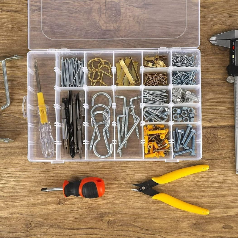 Multipurpose 36 Grid Cells Storage Box with Removable Dividers