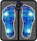 Foot Massager Feet Massage Machine ,Electronic Muscle Stimulator Massage Mat USB Rechargeable Massager (Black)